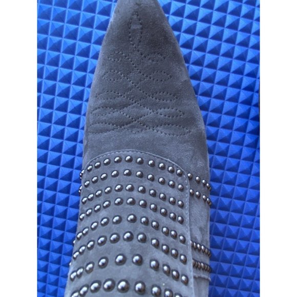 Anine Bing Low Charlie Gray Studded Suede Ankle Boot - Picture 6 of 12